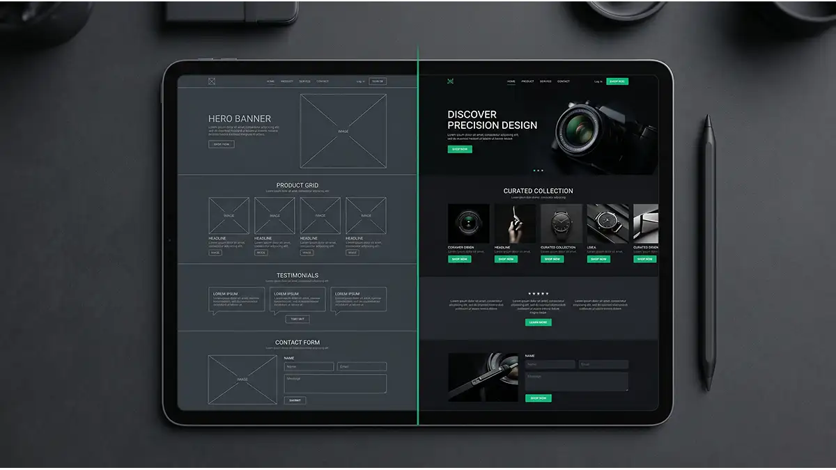 Wireframe vs UI